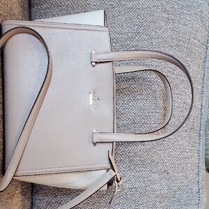 Kate Spade Gray Satchel with Structured Design and Metal Accents